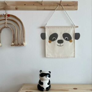 Wimpel Panda Applikation Wanddekoration Babyzimmer Baby Geburt