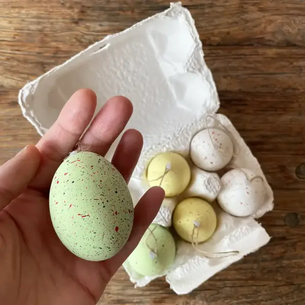 Anhänger | Ostereier | 6er Set | handbemalte Eier | Konfetti – Bild 2